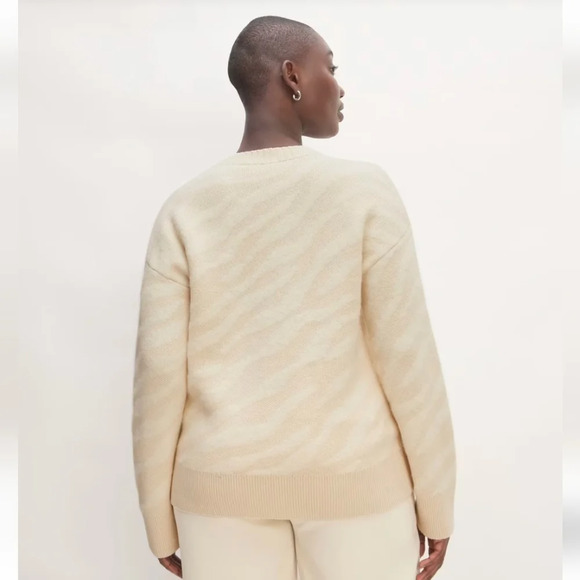 Everlane The Alpaca Tiger Jacquard Crewneck Sweater Wool Alpaca Blend Small - Picture 2 of 16